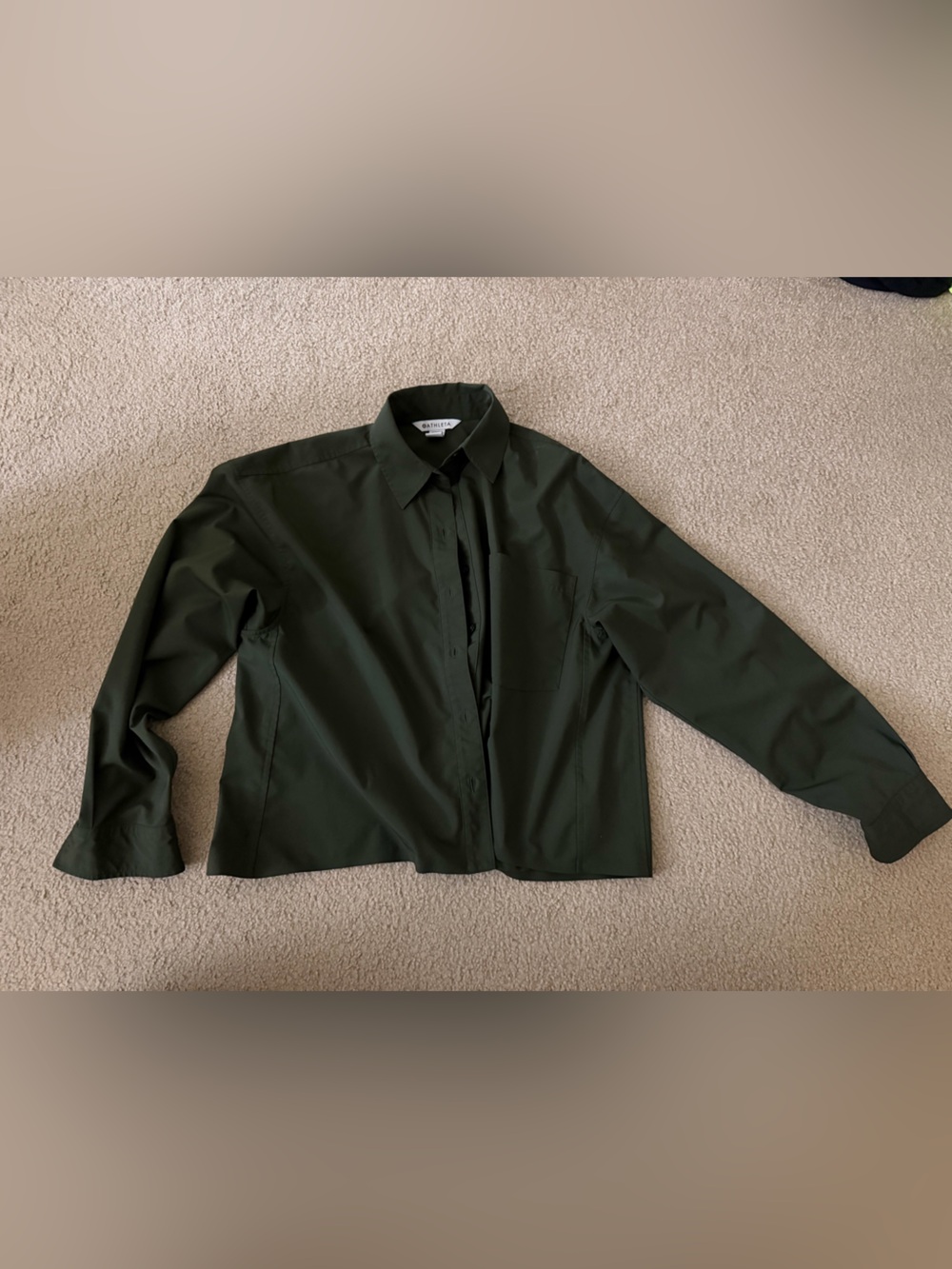 Athleta Olive Green Button Front Shirt